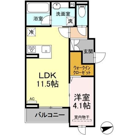 古江駅 徒歩8分 1階の物件間取画像